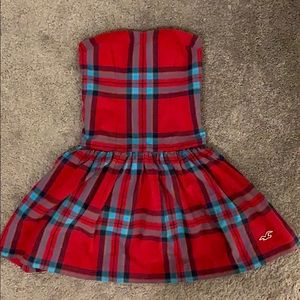 Hollister plaid strapless mini dress